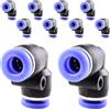 ANGEEK 10 pezzi connettori pneumatici da 6 mm conectores per tubi flessibili a 90° Raccordies per aria compressa Adattatori per condotti dell'aria PV Raccordi a gomito