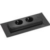EVOline BackFlip, 2 scatole Schuko 1 caricatore USB-C nero opaco