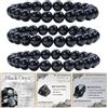 Bivei 3 Pezzi 4mm Bracciale Donna - Onice Nero, Obsidiana Nera, Tourmalina Nera - Bracciali con Perline Elastico con Pietre Naturali, Gioielli Fatto a Mano per Yoga, Meditazione, Protezione e Regalo