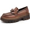 IF Fashion Scarpe Loafers Mocassini da Donna con Catena Intrecciata Platform GA051 Nero N.37