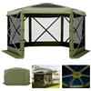 VEVOR Tendone Pieghevole Gazebo da Giardino a 6 Lati 3 x 3 m con Parte Superiore Rimovibile e Borsa per il Trasporto, Montaggio Rapido e Anti-Morsi, Riparo Solare per 8 Persone, Verde