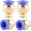 ANGEEK 4 pezzi 10mm 1/4''PT filettatura esterna dritta Push to Connect Fittings per tubo di inserimento pneumatico raccordi rapidi
