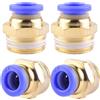 ANGEEK 4 pezzi 8 mm 3/8′′ PT filettatura esterna dritta Push to Connect Raccordi tubo da infilare pneumatico connettore rapido