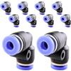 ANGEEK 10 pezzi connettori pneumatici da 4 mm conectores per tubi flessibili a 90° Raccordies per aria compressa Adattatori per condotti dell'aria PV Raccordi a gomito