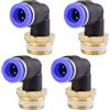 ANGEEK set da 4 pezzi, 8 mm - 3/8, raccordi pneumatici a gomito a 90° con filettatura maschio PT, adatti per il collegamento rapido di tubi flessibili, accessori compressori d'aria