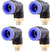 ANGEEK set da 4 pezzi, 12 mm - 1/8, raccordi pneumatici a gomito a 90° con filettatura maschio PT, adatti per il collegamento rapido di tubi flessibili, accessori compressori d'aria