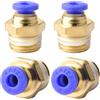 ANGEEK 4 pezzi 4 mm 1/4′′ PT filettatura esterna diritta raccordi a innesto rapido per tubo pneumatico connettore rapido