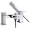 Bristan Qubo Tap - Miscelatore per vasca da bagno con doccetta Easy Clean, montaggio su piano, finitura cromata
