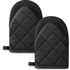 AUAUY Guanti da Forno in Silicone, 2 Pezzi Mini Guanti Antiscivolo, Resistenti al Calore, per Cottura e Grigliate（Nero）