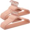 SONGMICS Grucce Appendiabiti in Velluto, 50 Pezzi, Salvaspazio e Antiscivolo, Porta Cravatte, Gancio Girevole a 360°, Spesso 0,6 cm, Largo 43,5 cm, Cappotti Pantaloni, Rosa Corallo CRF21PK50
