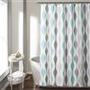 Lush Decor Mid Century - Tenda da doccia Geo, 182,9 x 182,9 cm, blu e grigio