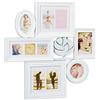 relaxdays Cornice Portafoto Multiplo da 10 Foto, 6 Cornici di Differenti Misure, 70,5x70,5x3,5, Disponibile in Bianco