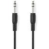 Nedis Cavo audio stereo, connettore da 6,35 mm, connettore da 6,35 mm, nichelato, 2,00 m, rotondo, nero, sacchetto di plastica