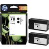 HP MULTIPACK HP P2V31A 711 2 CARTUCCE ORIGINALI BK NERO