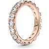 PANDORA Timeless Anello con riga brillante Eternity placcato in oro rosa 14 k con zirconi cubici trasparenti, 56