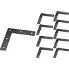 KAIISSA - Staffa Angolare Piatta a L, 10 Pezzi da 80 x 80 mm, in Acciaio Inox, Angolo Retto per Riparazione, Fissaggio ad Angolo, per Mensole in Legno, Tavolo e Sedie (Forma a L)