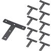 KAIISSA - Staffa Angolare Piatta a T, 10 Pezzi da 80 x 80 mm, in Acciaio Inox, Angolo Retto per Riparazione, Fissaggio ad Angolo, per Mensole in Legno, Tavolo e Sedie (Forma a T)