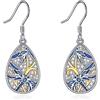 POPLYKE Orecchini a forma di lacrima, in argento Sterling 925, con filigrana, girasole, ape, libellula, vita, per donne, ragazze, abalone, conchiglia, turchese, gioielli di compleanno, mamme, regali