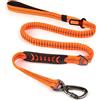 YUAN NIAN Guinzaglio per cani resistente, elastico, regolabile, riflettente, anti-trazione, con fibbia per cintura di sicurezza (arancione)