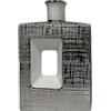 DRW Vaso da tavolo in ceramica con foro in argento e bianco lucido 7x28x28 cm