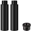 SAVITA 2 Pezzi Tubi di Prolunga per Microfono con 1 Adattatore in Metallo 1-1,5cm Asta di Prolunga per Microfono 1,5cm per Supporti da Scrivania e Supporto per Braccio (Nero)