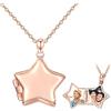OHAYOO Medaglione Apribile per Foto 925 Argento Sterling Stella Collana per Ragazze con Immagine Foto Amuleto Apribile Stella Gioielli Regali per Donne Ragazze Bambini, Standard, Argento sterling, Non