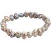 Secret & You Bracciale da Donna con Perle Naturali d'Acqua Dolce coltivate Barocca Keshi Colori Naturali - Bracciale Elastico di 18 cm.