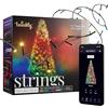 Twinkly Strings 250 LED RGB+Bianco, Striscia di Luci LED per Esterno e Interno, Luci Natale Smart Multicolore, Compatibile con Alexa e Google Home, Luci Mappabili, IP44, Controllo App, Filo Nero, 20m