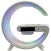 OrionMart Sveglia a forma di G, lampada da comodino wireless, caricabatterie e altoparlante - cambia colore lampada da tavolo luce notturna - idea regalo premium