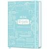 AITBOLFIT Ricettario da scrivere fai da te, formato A5, libro di cucina con 150 ricette, incluso sommario, nastro e custodia, pratico e chiaro (blu pastello)