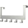 Ihomepark Appendiabiti per Porta Ganci da Porta per Accappatoi - Appendiabiti di Stoccaggio per Cappotto Ganci Portasciugamani per Camera da Letto & Bagno (5 Ganci, Argento)