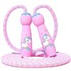 NyxSeat 1 corda per saltare in pelle rosa per bambini, corda di cotone con comoda impugnatura, non si annodano o si avvolgono, regolabile in lunghezza, specifica per bambini e principianti