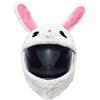 Laroal Divertente copricasco da moto, decorazione per casco a forma di coniglio bianco in peluche per motociclisti, regali e accessori unici per motociclisti