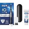 Oral-B Spazzolino Elettrico Ricaricabile iO 4 Nero, 1 Testina Di Ricambio, 1 Custodia Da Viaggio +Dentifricio Pro-Science Advanced Rigenera Smalto 75ml. 1 Spazzolino