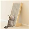 PETKARAY Tiragraffi per Gatti a Forma di L a Doppio Uso, Palo da Grattare di 64 cm in Sisal Naturale, Installazione a Muro o a Terra, Protezione dei Mobili con Erba Gatta, Motivo Chevron