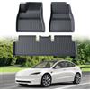 ECOZEN Tappetini Abitacolo per Tesla Model 3 2024 2025 Tappetini in TPE gomma, antiscivolo, impermeabile, battitacco in gomma rinforzato, bottoni di fissaggio, accessori Tesla Model 3 2024 2025