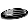 HIBEYO 1 pezzo universale per auto, bandiera americana, griglia anteriore del portellone posteriore, logo per portellone posteriore, adatto per Ford ovale, barca, distintivo, targhetta per nome, 17,5