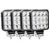 Willpower 4pcs Faro da Lavoro 8cm 3.3 Pollici 48W Fari Led 12V 24V Mini Sottile Impermeabile Spot Faretti LED Fendinebbia LED Luci di Lavoro Fuoristrada per Trattore Camion Auto Barca 4x4 ATV UTV