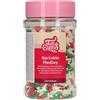 FunCakes Sprinkle Medley Christmas, Natale: Decorazioni di Zucchero, Sapore Delizioso, Ottime per Decorare Torte, Cupcake e Biscotti, Sprinkle Mix. 180 g