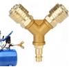 Sukudon Distributore d'aria ad aria compressa morbida a 2 vie con 2 frizioni, NW 7.2 1/4 AG, tubo dell'aria ad innesto rapido, distributore d'aria ad aria compressa in ottone