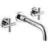 VALAZ Rubinetto Bagno Lavabo a Muro Cromo | Rubinetto lavabo a Due Maniglie Acqua Fredda e Calda, Risparmio Acqua | Installazione Facile | Ottone, Inossidabile, Elegante, Becco 21cm, Serie Nalon