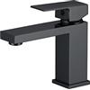 VALAZ Rubinetto Bagno Lavabo Nero Opaco | Miscelatore Lavabo Bagno Acqua Fredda e Calda, Risparmio Acqua | Installazione Facile e Veloce | Ottone, Inossidabile, Elegante, Quadrato, Serie Segura