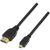 AISENS Cable Micro HDMI A119-0116 CONECTORES A-Macho/D-Macho Alta VELOCIDAD con ETHERNET Full HD/UHD / 3D 0.8M
