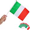 Runesol 12 Confezione di Italiana Bandiere a Mano, Stick Bandiera 14x21cm, Mini Bandiere su Bastoni, Bandiere Portatili su Bastoni per Feste, Decorazioni, Italia, Sport, La Befana