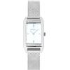 Breil, Collezione Alizee, Orologio Donna Solo Tempo, Cassa Rettangolare in Acciaio Silver con Cristalli, Quadrante Bianco Opaco, Bracciale Mesh, Chiusura a Scorrimento, Cassa 17 x 26 mm