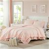Cupocupa Set di biancheria da letto queen size, 3 pezzi, con volant, leggero, morbido, shabby chic, soffice per tutte le stagioni