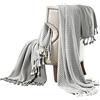 Modern Threads Amrapur Overseas Modern Threads Monaco - Coperta in 100% cotone (grigio), confezione da 2