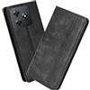 XINNI Cover per Oscal Flat 2/Blackview Wave 8 (8C) Custodia, retrò Flip Magnetica Pelle PU/TPU Portafoglio, Nero