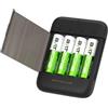 BATZONE 4PCS 1,5V 2500mWh AA Lithium Batterie Ricaricabili con Caricabatterie 4 Slot