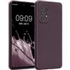 kwmobile Custodia Compatibile con Samsung Galaxy A53 5G Cover - Protezione Back Case Morbida - Silicone TPU Effetto Metallizzato Bordeaux Metallizzato